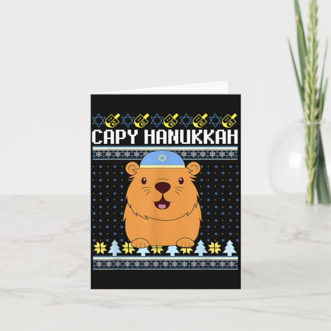 Capybara Hanukkah Capy Hanukkah Chanukah Jewish Ki Card (Front)