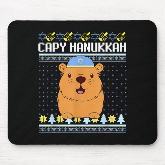 Capybara Hanukkah Capy Hanukkah Chanukah Jewish Ki Mouse Mat (Front)