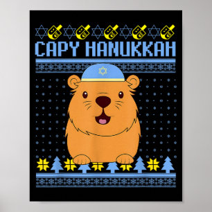 Capybara Hanukkah Capy Hanukkah Chanukah Jewish Ki Poster