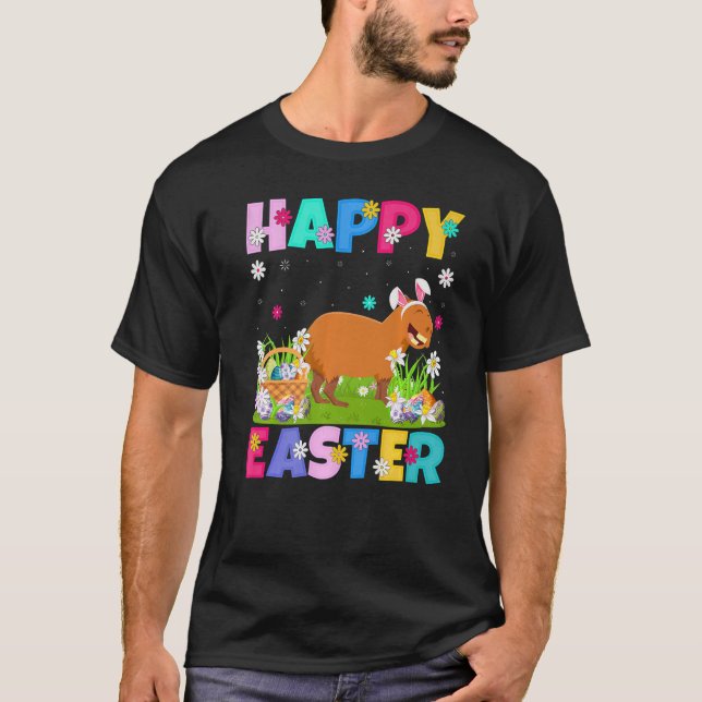 Capybara  Happy Easter Bunny Capybara Easter Sunda T-Shirt (Front)