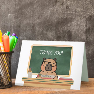 Capybara Happy Teacher's Day Thank you Card
