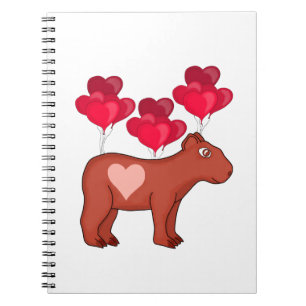 Capybara Hearts Love Notebook