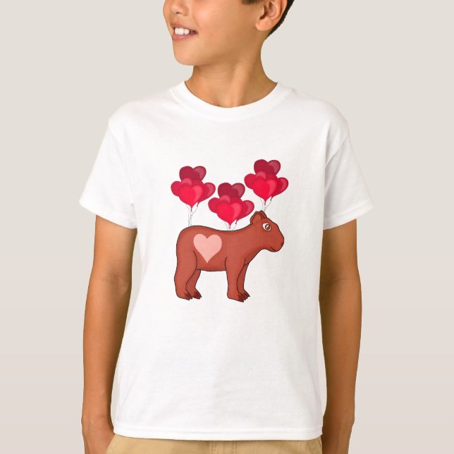 Capybara Hearts Love T-Shirt (Front)
