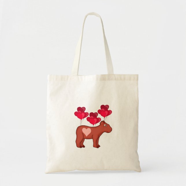 Capybara Hearts Love Tote Bag (Front)
