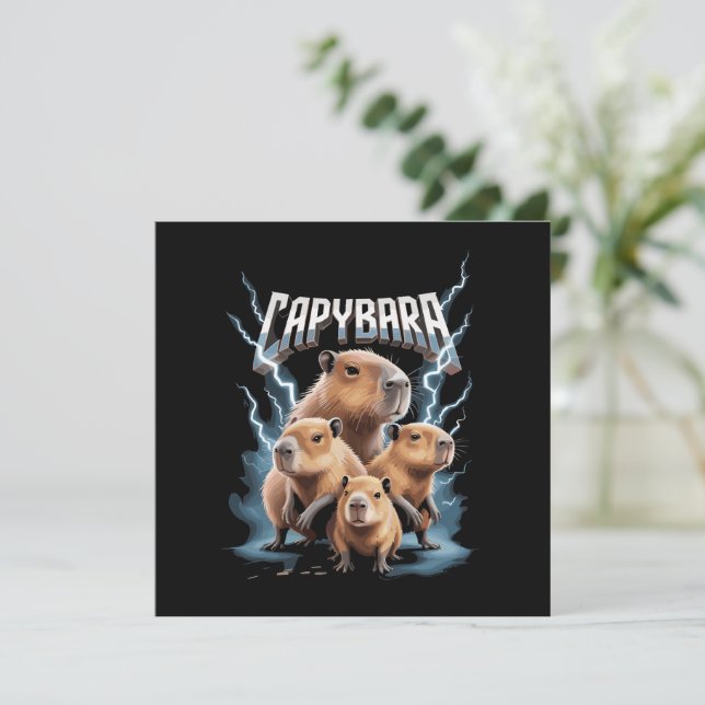 Capybara Heavy Metal Christmas Funny Holiday Gifts (Standing Front)