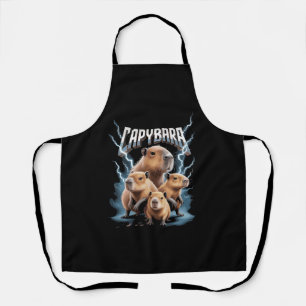 Capybara Heavy Metal Christmas Funny Holiday Gifts Apron