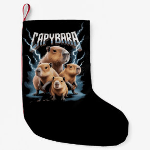 Capybara Heavy Metal Christmas Funny Holiday Gifts Small Christmas Stocking