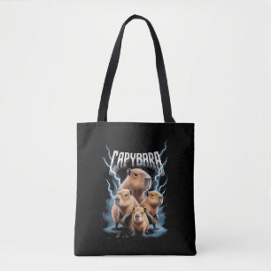Capybara Heavy Metal Christmas Funny Holiday Gifts Tote Bag