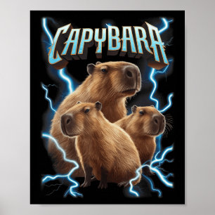 Capybara Heavy Metal Christmas Shirt _ Funny Holid Poster