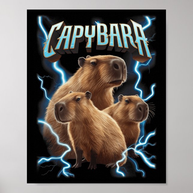 Capybara Heavy Metal Christmas Shirt _ Funny Holid Poster (Front)