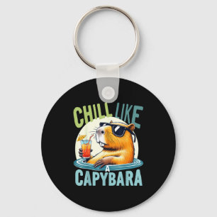 Capybara Holidays - Funny Quote Gift Zen Fashion D Key Ring