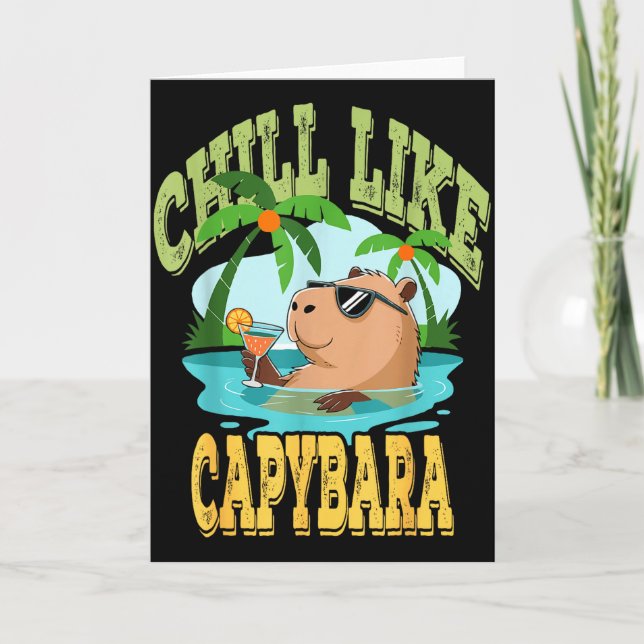 Capybara Holidays - Funny Zen Rodent Quote Gift  Card (Front)