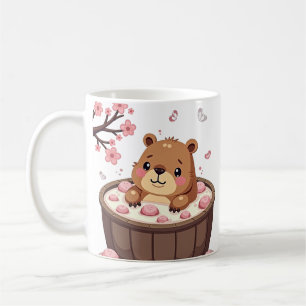 Capybara Hot Tub Relaxation Bath Bombs Cherry Blos Coffee Mug