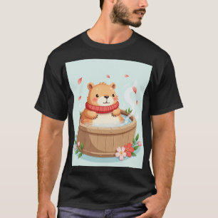 Capybara Hot Tub Relaxation Kawaii Sticker Cosy Vi T-Shirt