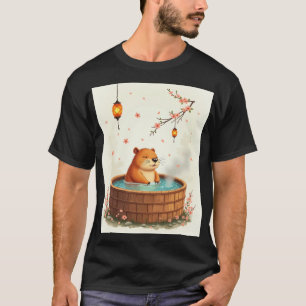 Capybara Hot Tub Relaxation Steamy Spa Day Sticker T-Shirt