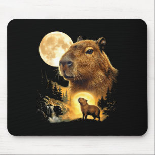 Capybara howling to the moon meme 90s animal mouse mat