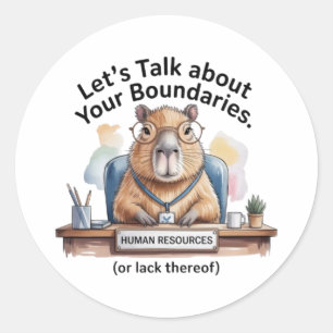 Capybara HR Sticker - Funny Workplace Boundaries D
