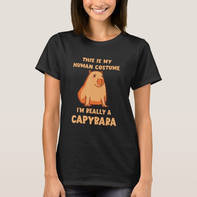 Capybara Human Costume Rodent Animal Capybara Love T-Shirt (Front)