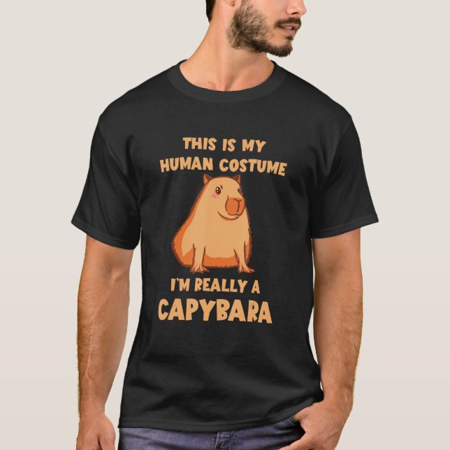 Capybara Human Costume Rodent Animal Capybara Love T-Shirt (Front)