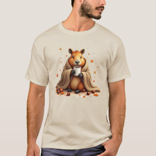 capybara in A Blanket  drink coffe Capybara GIFT T-Shirt