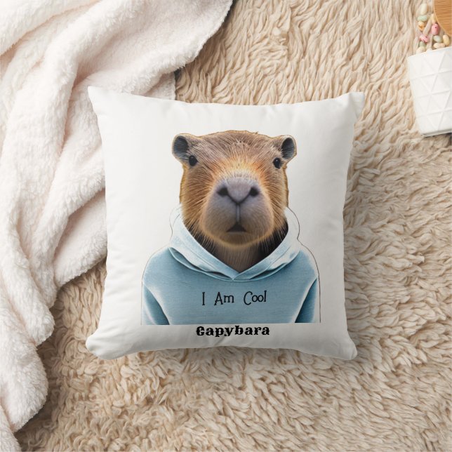  CAPYBARA In A Hoodie I Am Cool Cushion (Blanket)