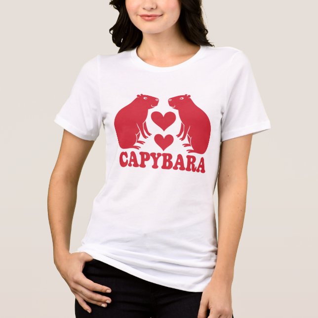 capybara in love Tri-Blend shirt (Front)