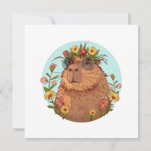 Capybara in sunglasses Summertime Invitation