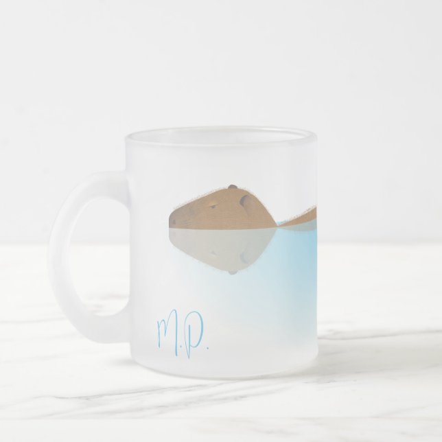 Capybara & Initials Frosted Mug  (Left)