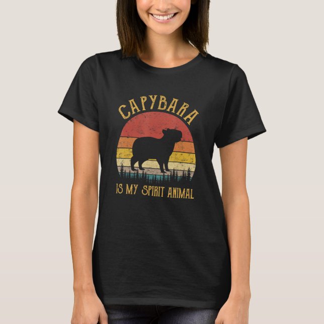 Capybara Is My Spirit Animal   Cute Pet T-Shirt (Front)