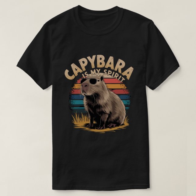 Capybara is my spirit animal shirt, animal lover  T-Shirt (Design Front)