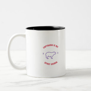 capybara  is my spirit animal Two-Tone coffee mug
