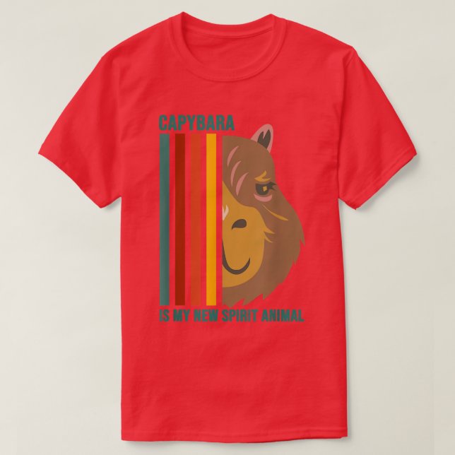 Capybara is My Spirit AnimalFunny Inspirational Pe T-Shirt (Design Front)