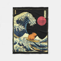 Capybara Japanese Kanagawa Wave Funny Surf Animal
