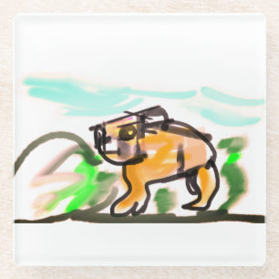 Capybara joy glass coaster