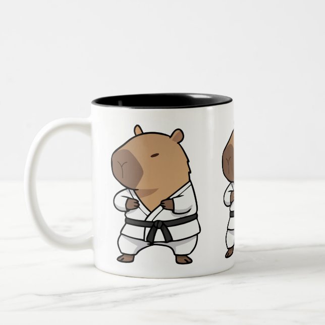 Capybara Karate Mug | Funny Martial Arts Coffee  (Left)