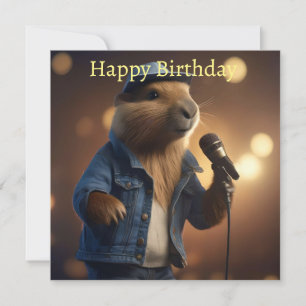 Capybara Keith Country Western Singer, Birthday Card