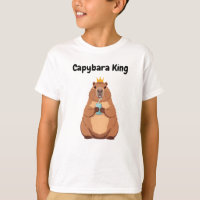 Capybara King Kids T-Shirt – Cute Crown Animal Tee