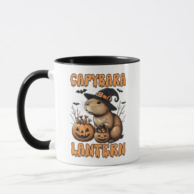 Capybara Lantern Halloween Mug (Left)