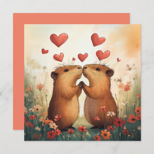 Capybara Love - A Romantic Meadow Moment Invitation