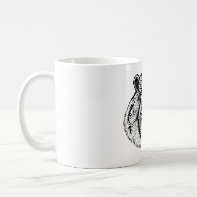 Capybara Love Black & White T-Shirt Coffee Mug (Left)