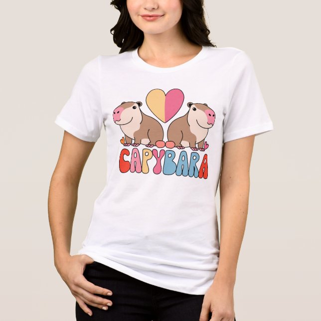capybara love, groovy Tri-Blend shirt (Front)