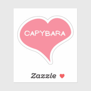 CAPYBARA Love Heart Vinyl Sticker