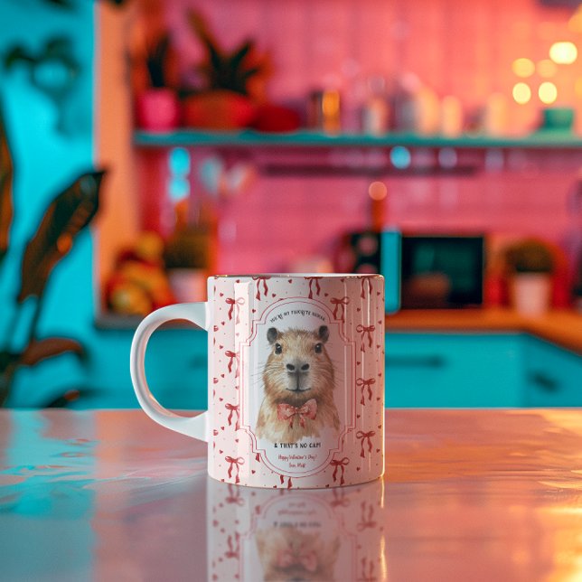Capybara Love: No Cap Valentine's Day Coffee Mug (Creator Uploaded)