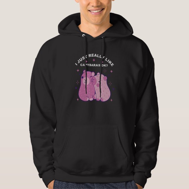 Capybara Lover Funny I Just Really Like Capybaras  Hoodie (Front)