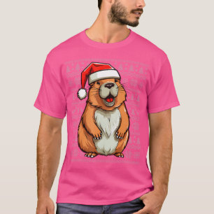 Capybara Lover Santa Hat Xmas Capybara Christmas T-Shirt