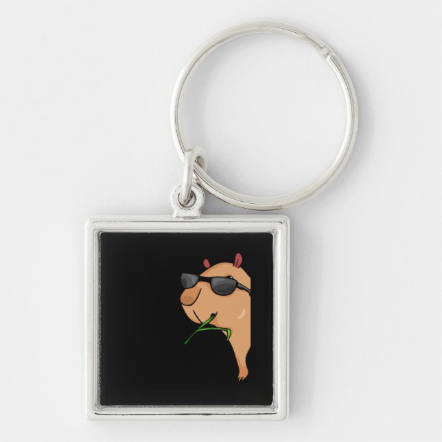 Capybara Lover Women Capybara Gift Men Capybara Key Ring (Front)