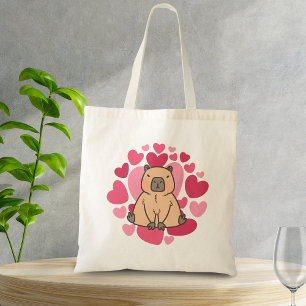 Capybara Loves with Lot of Hearts Tote Bag