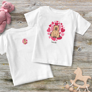 Capybara Loves with Lots of Hearts Personalised Baby T-Shirt