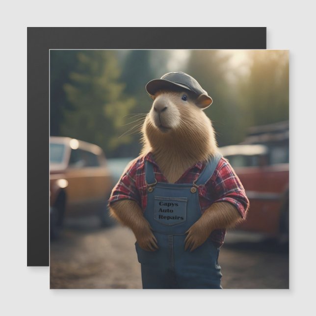 "Capybara Mechanic: Grease, Gears, and Good Vibes" (Front/Back)