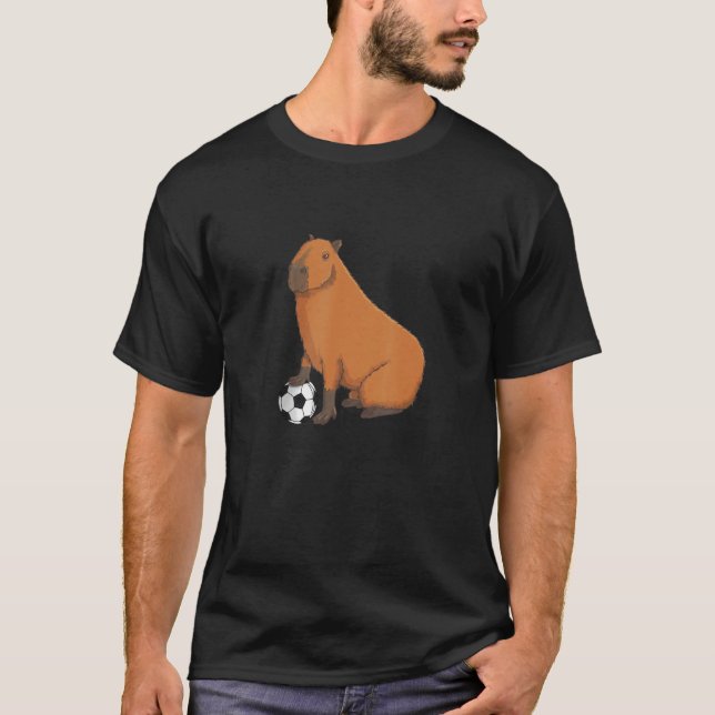 Capybara Meme Soccer player with Football T-Shirt (Front)